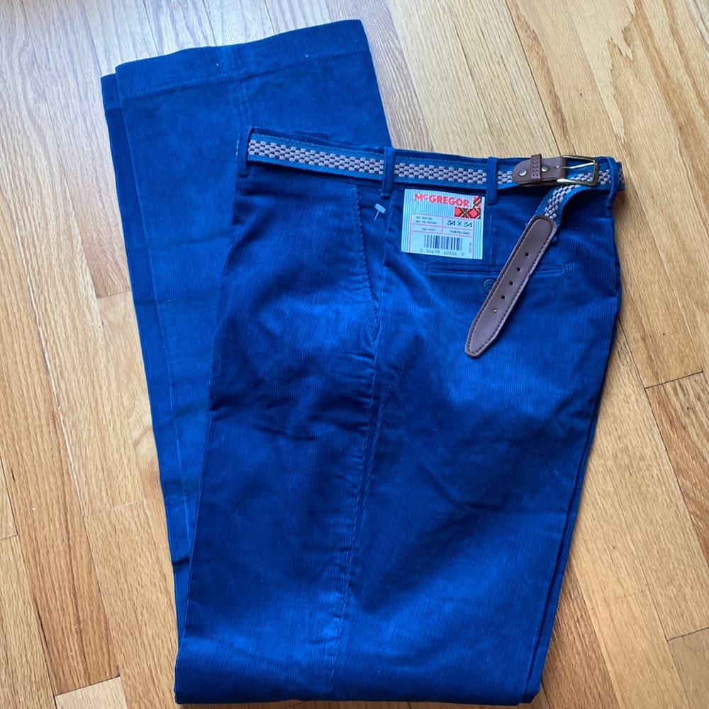 Vintage NWT McGregor Corduroys with belt 34x34